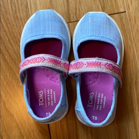 Toms toddler blue maryjane shoes - Picture 4 of 5